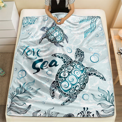 Gifts for Sea Lovers Blanket, “Love Sea”, From Parents, Birthday, Christmas, Everyday Encouragement, Inspirational Theme