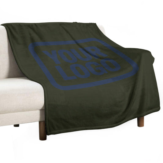 Custom Dark Olive Navy Blue Blanket