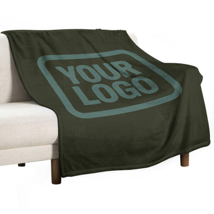 Custom Dark Olive Teal Blanket