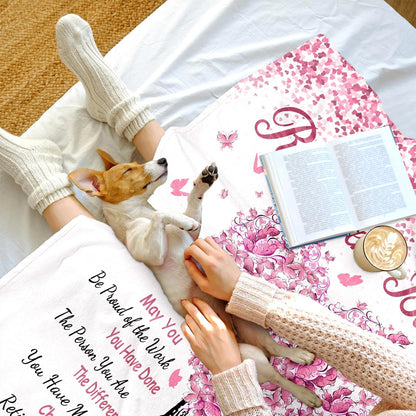 Blanket for Retirement Gifts, “Retirement Blessings Enjoy the next chapter”, From Family Friends Coworkers, Birthday Christmas Graduation, Inspirational