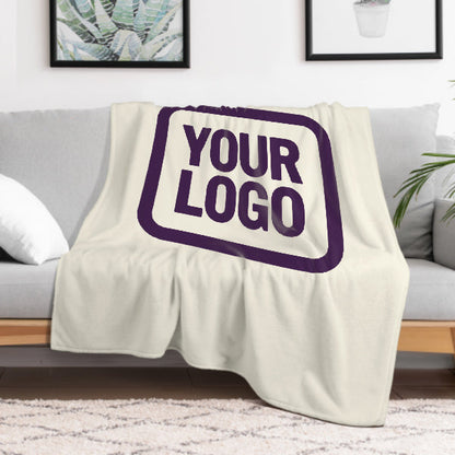 Custom Beige Purple Blanket