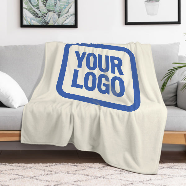 Custom Beige Sky Blue Blanket