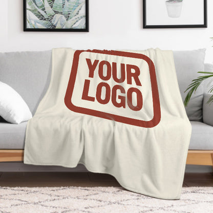 Custom Beige Coral Red Blanket