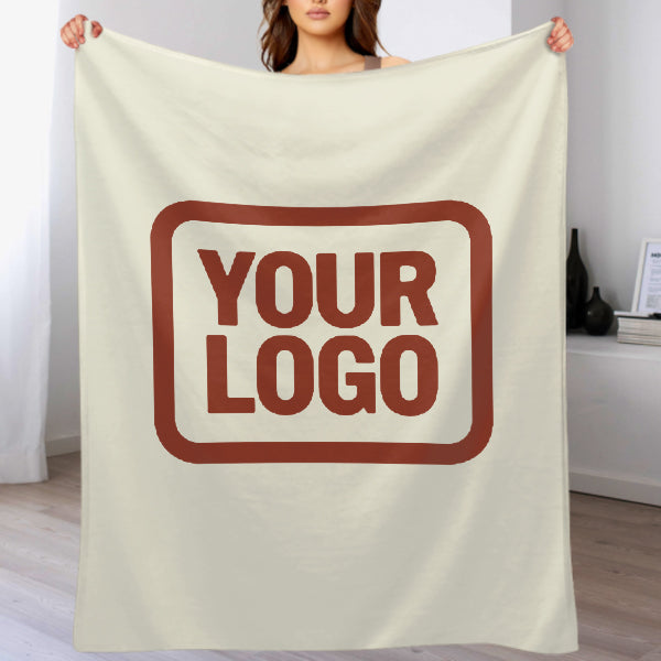 Custom Beige Coral Red Blanket