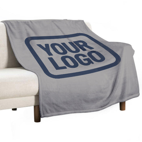 Custom Gray Navy Blue Blanket