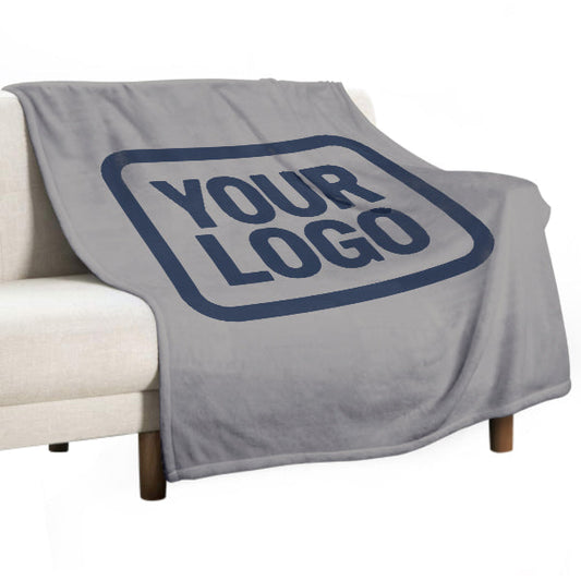 Custom Gray Navy Blue Blanket