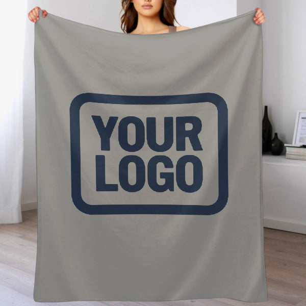 Custom Gray Navy Blue Blanket