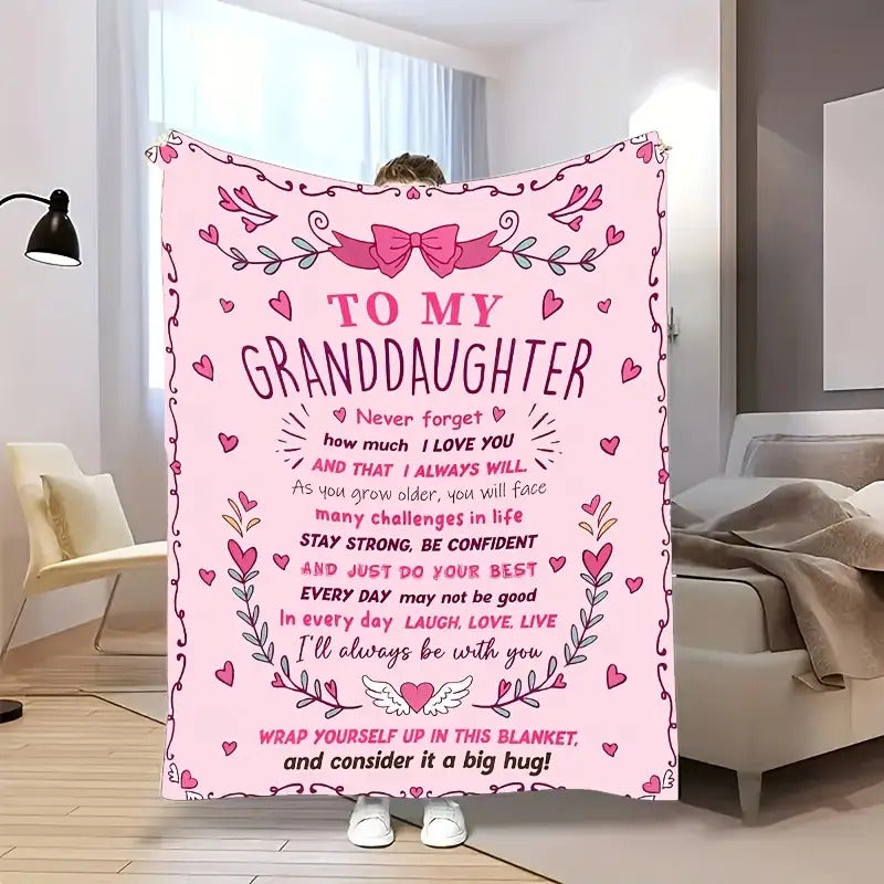 Blanket for Granddaughter Gifts - To My Granddaughter Never forget how much I love you and that I always will - From Grandparents, Birthday, Christmas, Everyday Encouragement, Inspirational