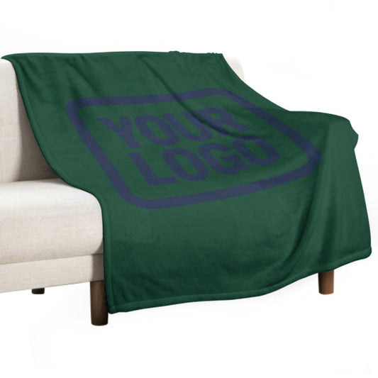 Custom Moss Green Navy Blue Blanket