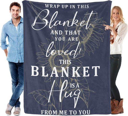 Blanket for Son Gifts, “Wrap Up in This Blanket and Know You Are Loved, This Blanket Is a Hug From Me to You”, From Parents, Birthday, Christmas, Graduation, Inspirational