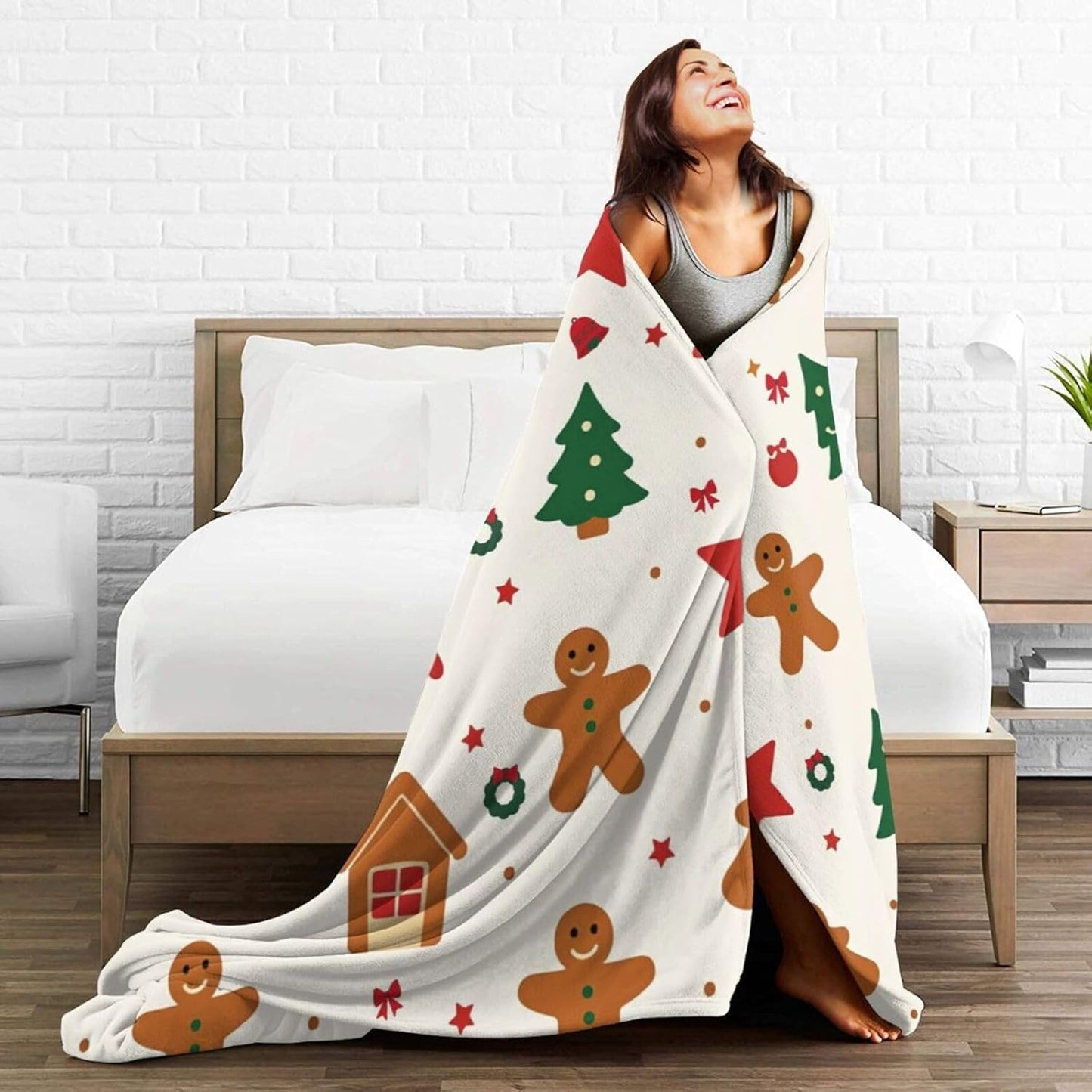 Christmas Gifts Blanket for Son, "You're Sweet Like Gingerbread", From Mom Dad, Birthday, Holiday, Everyday Encouragement, Inspirational