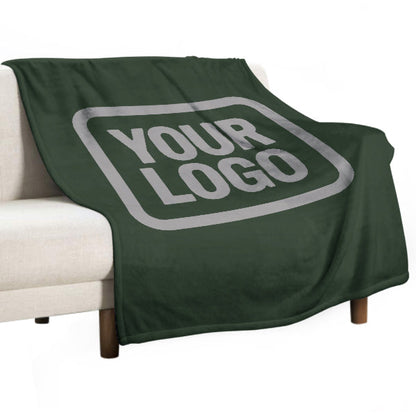 Custom Pine Green Gray Blanket