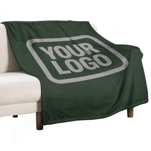 Custom Pine Green Gray Blanket