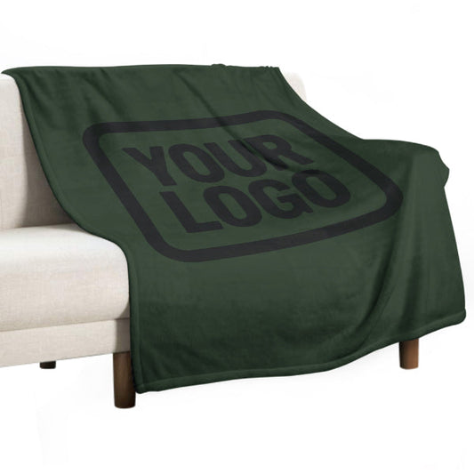 Custom Pine Green Black Blanket