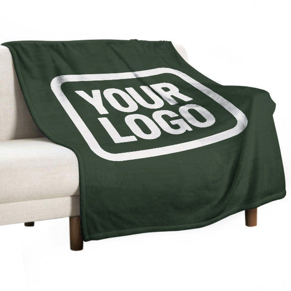Custom Pine Green White Blanket