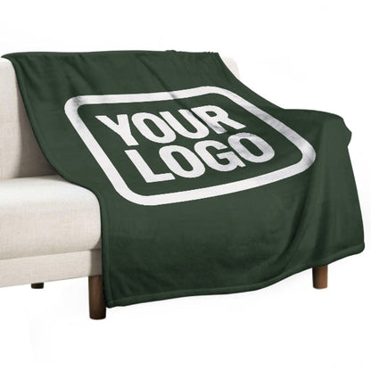 Custom Pine Green White Blanket