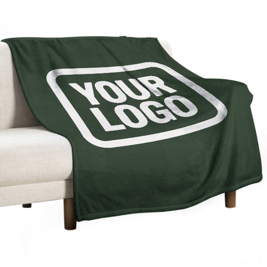 Custom Pine Green White Blanket