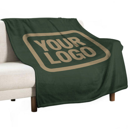Custom Pine Green Light Khaki Blanket