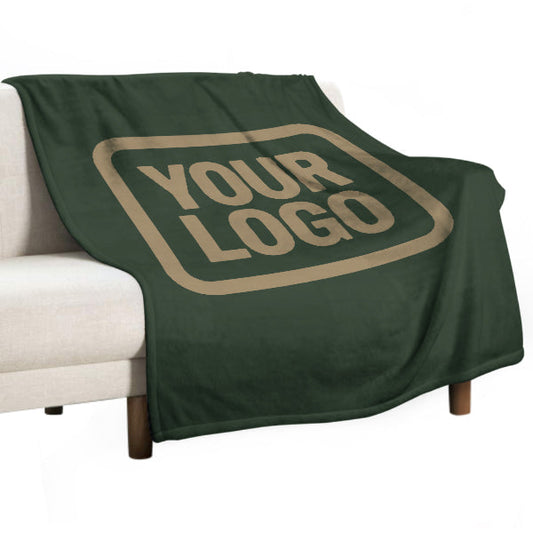 Custom Pine Green Light Khaki Blanket