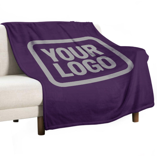 Custom Purple Gray Blanket