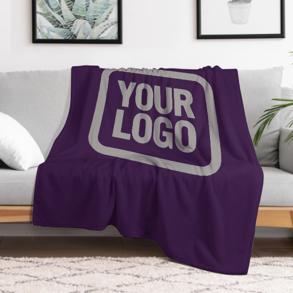 Custom Purple Gray Blanket
