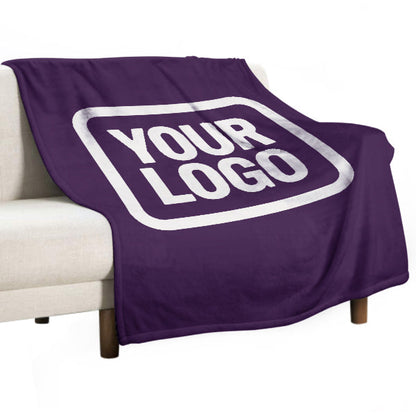 Custom Purple White Blanket