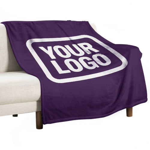 Custom Purple White Blanket