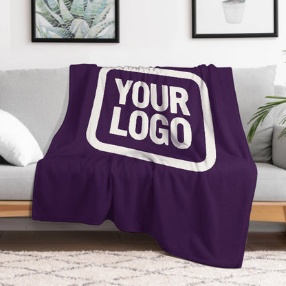 Custom Purple White Blanket