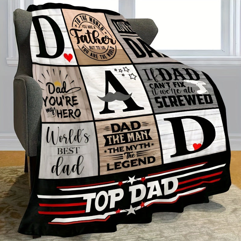 Blanket for Dad Gifts - Dad You're My Hero, World's Best Dad, Top Dad,” From Children, Birthday, Christmas, Everyday, Motivational