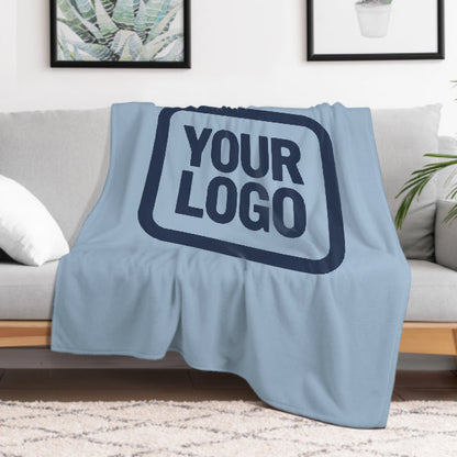 Custom Light Blue Navy Blue Blanket