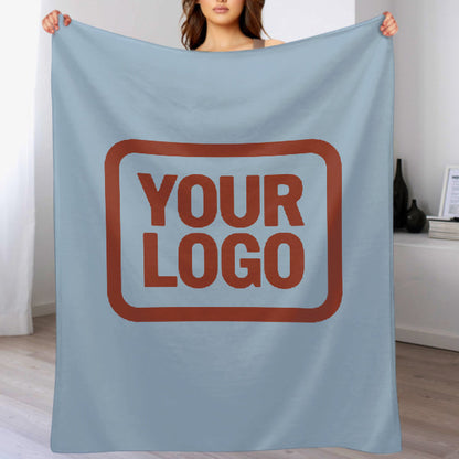 Custom Light Blue Coral Red Blanket