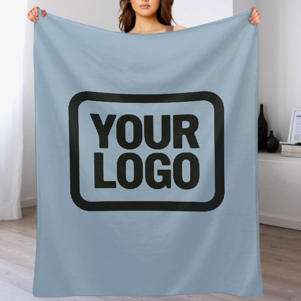 Custom Light Blue Black Blanket