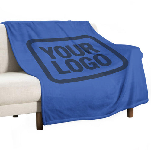 Custom Sky Blue Navy Blue Blanket
