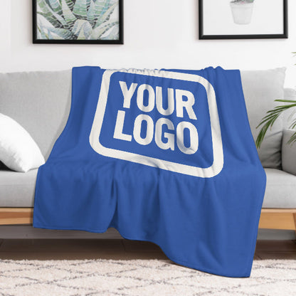 Custom Sky Blue White Blanket