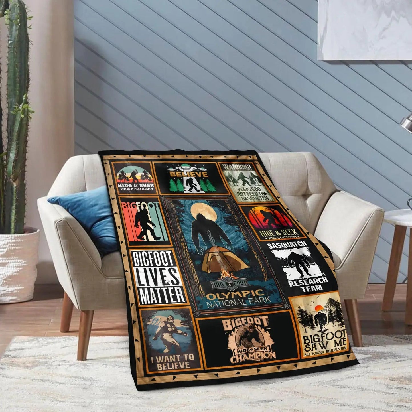 Gifts for Sasquatch Lovers Blanket - Bigfoot Lives Matter - From Family, Birthday Christmas Holiday, Inspirational Mystery