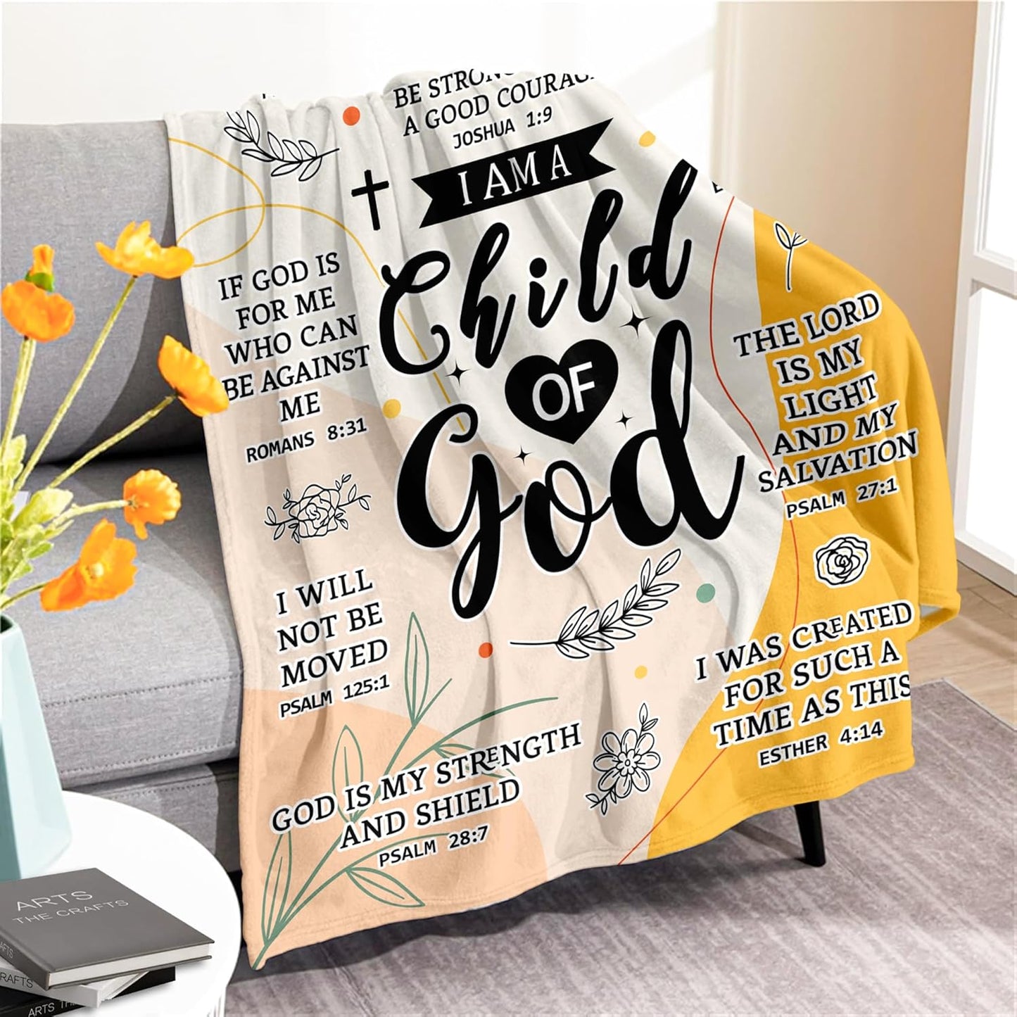 Blanket for Daughter Gifts, “I Am a Child of God”, From Parents, Birthday, Christmas, Graduation, Inspirational Christian