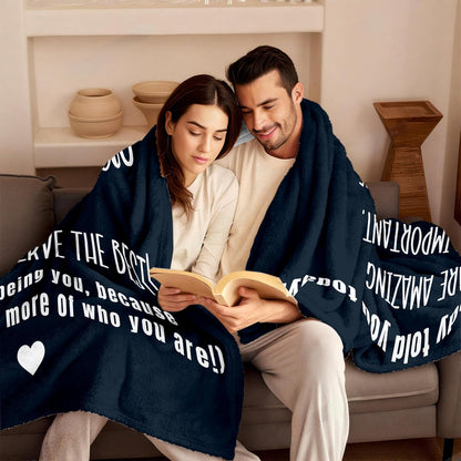 Blanket for Son Gifts, "In case nobody told you today... You are incredibly appreciated", From Parents, Birthday, Christmas, Inspirational