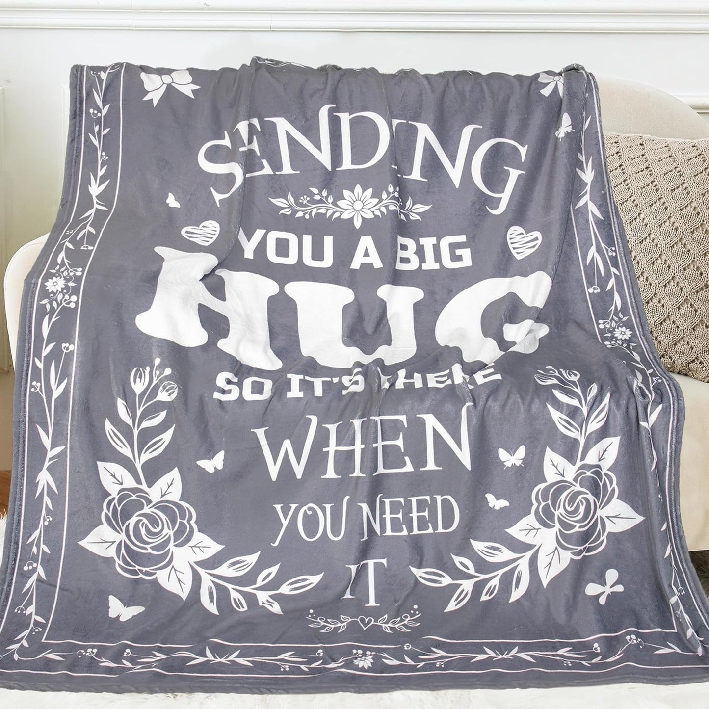 Blanket for Son Gifts, “Sending You a Big Hug So It’s There When You Need It”, From Mom Dad, Birthday Christmas Encouragement, Inspirational