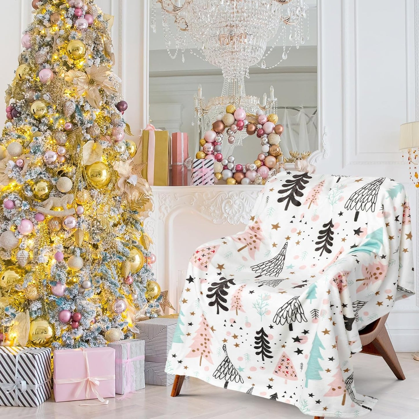 Blanket for Son Gifts, “Merry Christmas Trees”, From Parents, Christmas Birthday Holiday, Inspirational