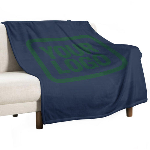 Custom Navy Blue Moss Green Blanket
