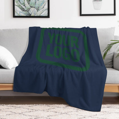 Custom Navy Blue Moss Green Blanket