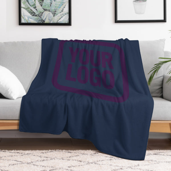 Custom Navy Blue Purple Blanket
