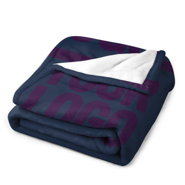 Custom Navy Blue Purple Blanket