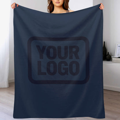 Custom Navy Blue Steel Blue Blanket