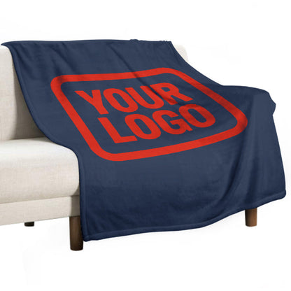 Custom Navy Blue Orange-Red Blanket