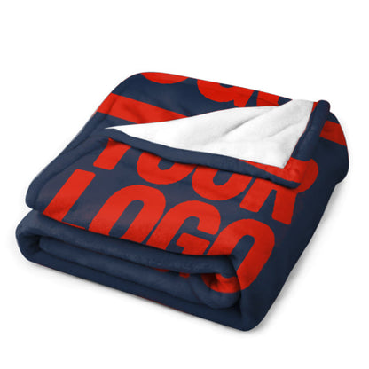 Custom Navy Blue Orange-Red Blanket