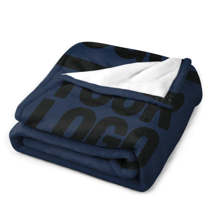 Custom Navy Blue Black Blanket