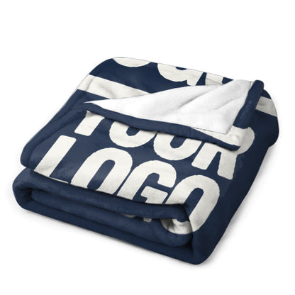 Custom Navy Blue White Blanket