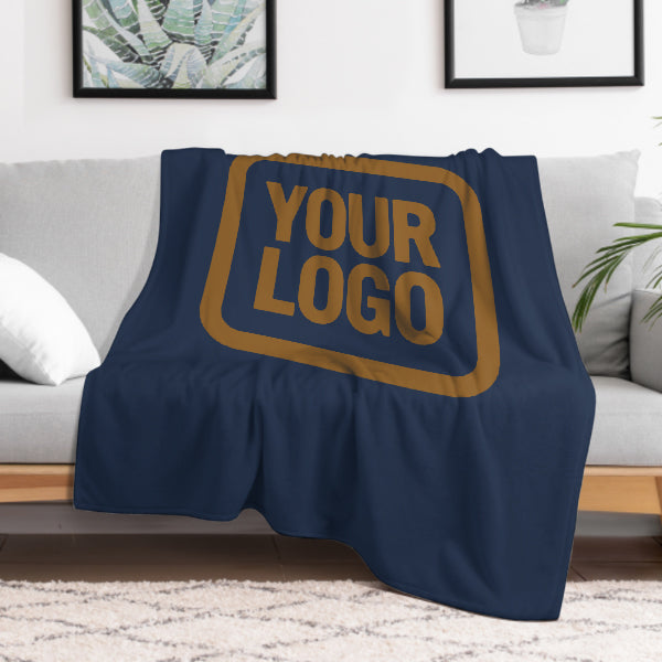 Custom Navy Blue Khaki Blanket