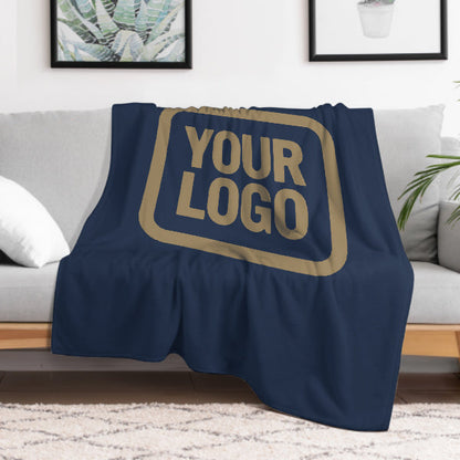 Custom Navy Blue Light Khaki Blanket